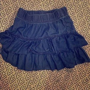 Denim Ruffle Skirt